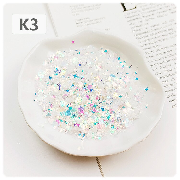 20g 3mm-8mm Sequins PVC Flat Five-pointed Star Heart Shell Mixed Loose Sequin Paillettes Sewing Craft DIY Scrapbooking: K3