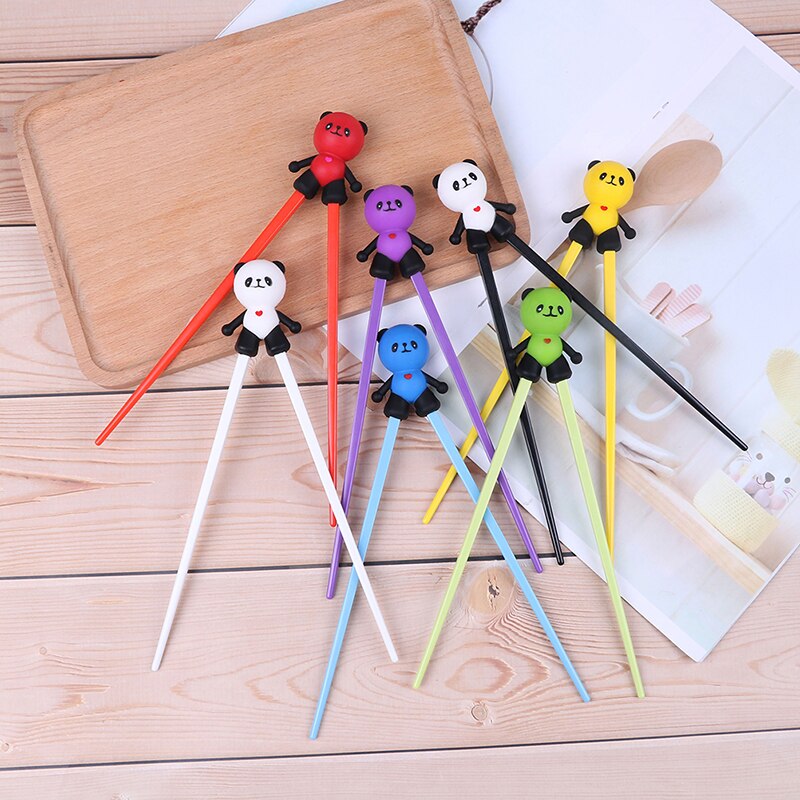 1 Pair Helper Chopstick Silicone Cartoon Panda Children Baby Learning Training Chopsticks Beginner Easy Use
