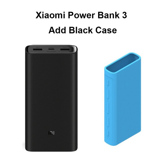 Xiaomi Power Bank 3 20000mAh Mi Powerbank USB-C 45W Portable Charger Dual USB Powerbank for Laptop Smart phone: Add Blue Case