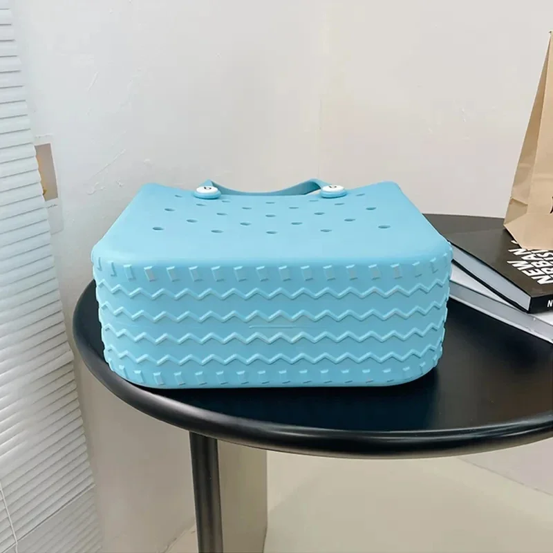 Mode Strand Bogg Bag Rubber Waterdichte Mand Grote Capaciteit Zomer Opslag Schouder Handtas Reizen Vrouwen Draagtas Boodschappentassen