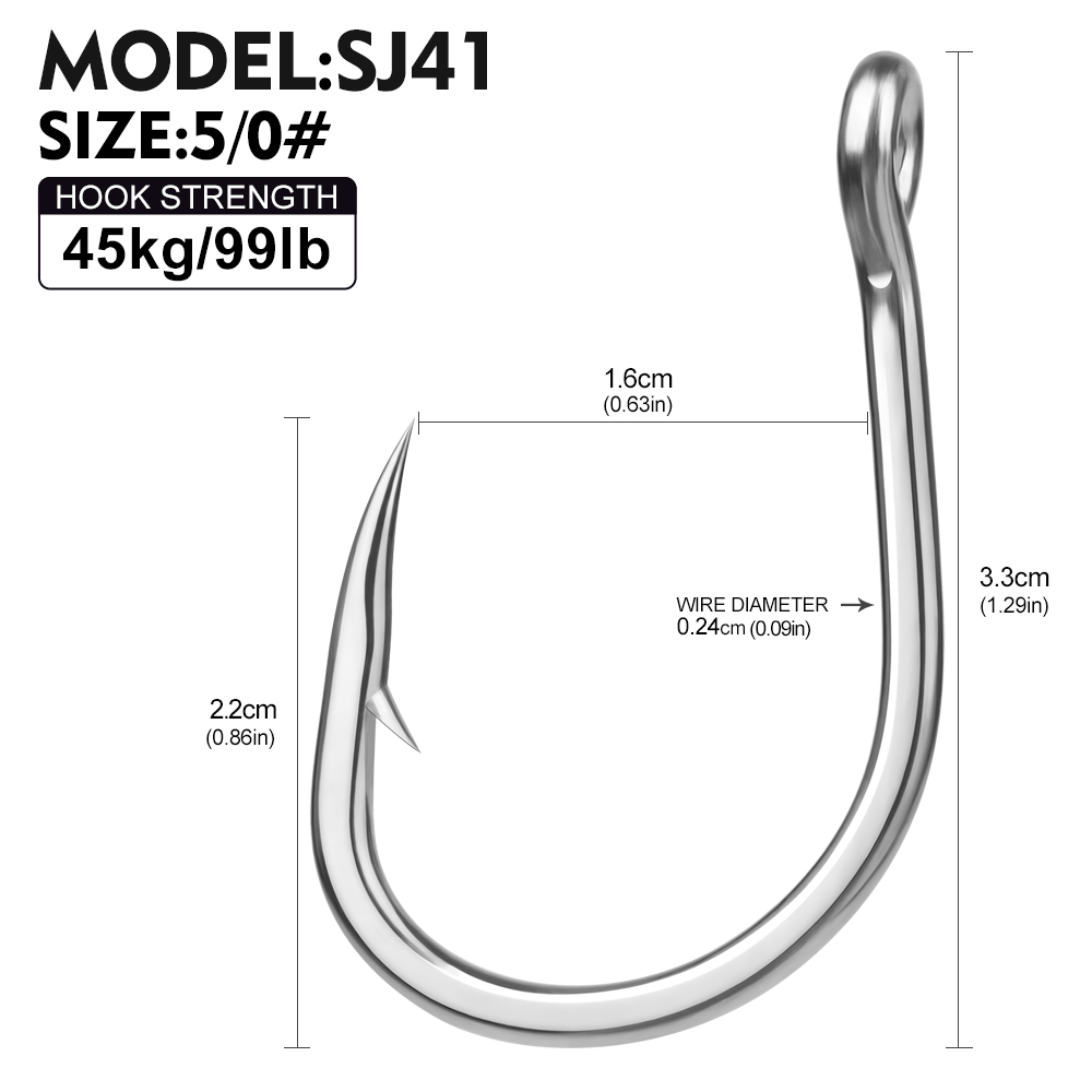 PROBEROS 10pcs/lot Fishing Hooks Saltwater High Carbon Steel Fishing Hook Set 1/0#-13/0# Large Eye Jig Hook Carp Bass Fishhook: Red