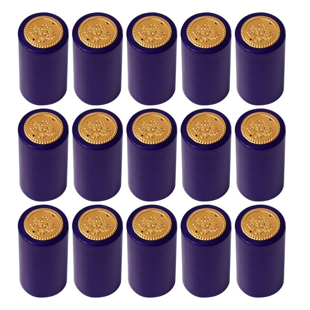 100pcs Heat Shrinkable Cap Bottle Film Bottle Cover Film: Blue