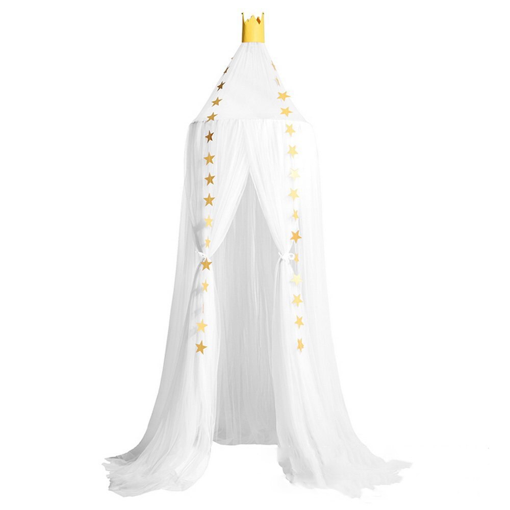 Dosel de corona para cama de bebé, cubierta de malla para decoración de dormitorio de bebé, chico: Blanco