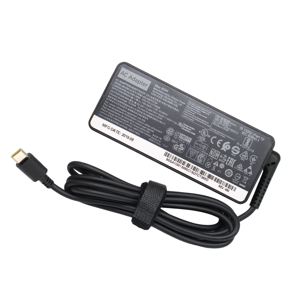 Bærbar lader strømforsyning for lenovo thinkpad 65 watt 20v 3.25a type-c usb vekselstrømadapter adlx 65 ydc 2a