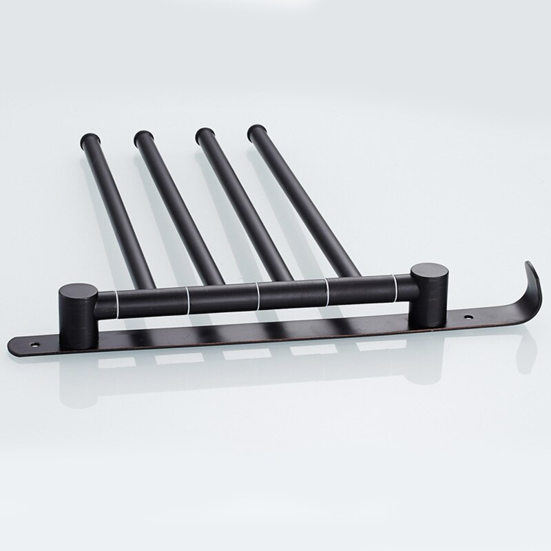 Oil Rubbed Bronze Towel Bars for Bathroom Wall Mounted Swivel Towel Rack Holder with Hooks 4-Arm