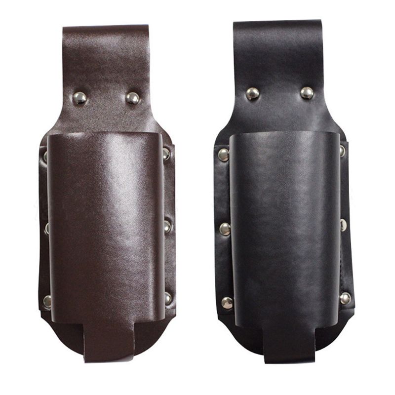 Portable PU Leather Beer Holster Metal Waist Belt Bag Handy Wine Bottles Beverage Can Holder