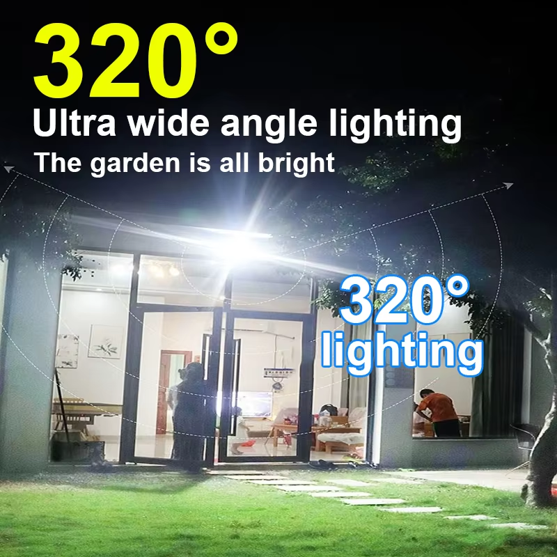 Luces de pared con energía Solar para exteriores, lámpara de seguridad LED impermeable 2 en 1 con Sensor de movimiento, 3 modos para jardín, garaje, patio y hogar