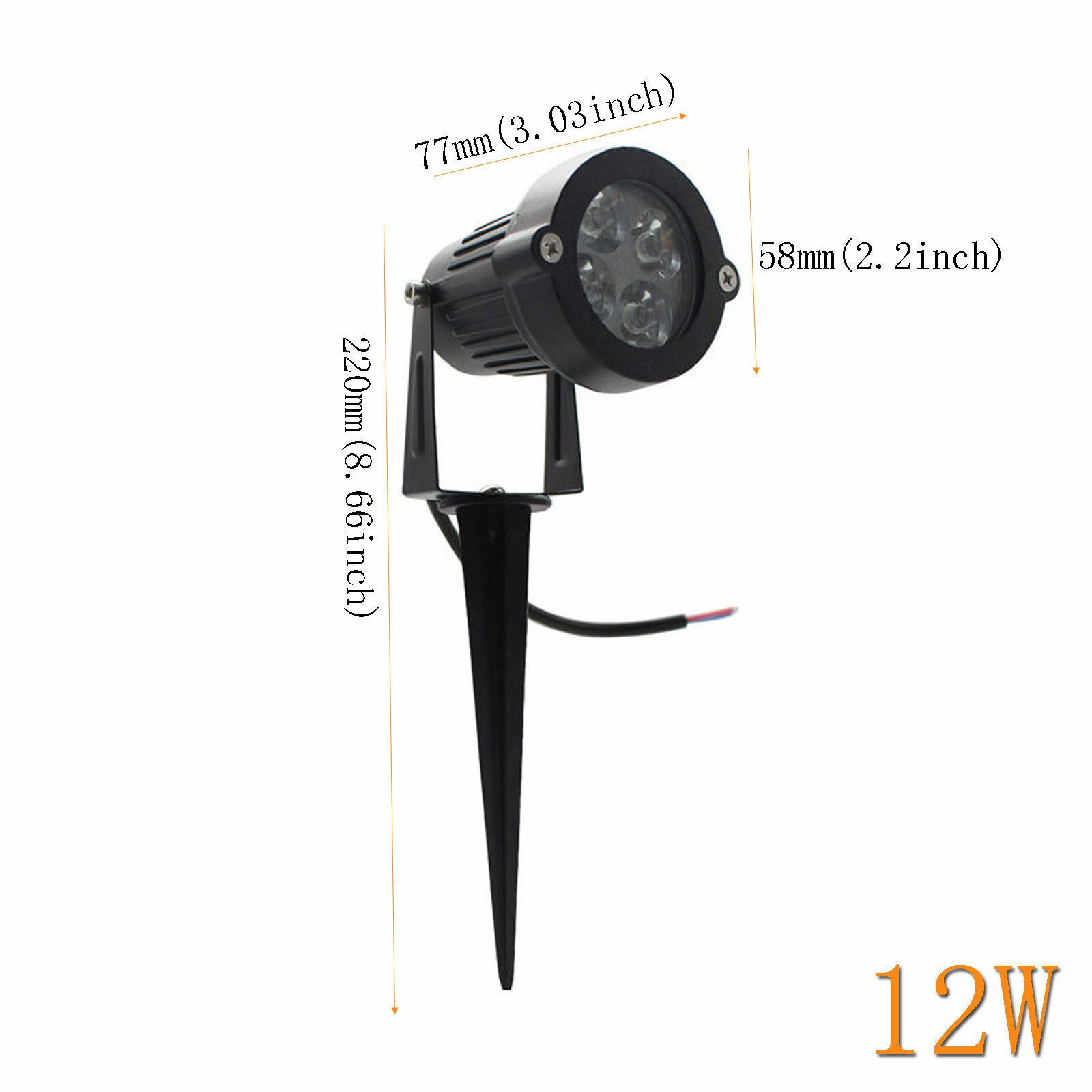 Projecteur LED Imperméable Conforme à la Norme IP65, Lumière Verte, Bleue, Rouge, Blanche et Chaude, Idéal pour un Jardin, une Cour, un Sentier ou un Paysage, 15/12/9W