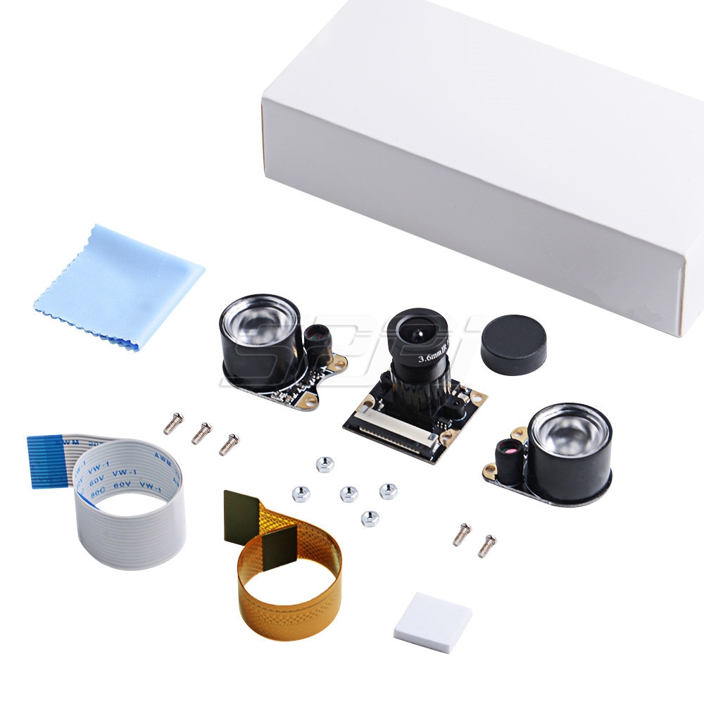 Caméra de Vision nocturne infrarouge 52Pi, capteur 1080P avec Module de mise au point réglable 3.6mm pour Raspberry Pi 4B / 3B + / Zero / 3B / 2B