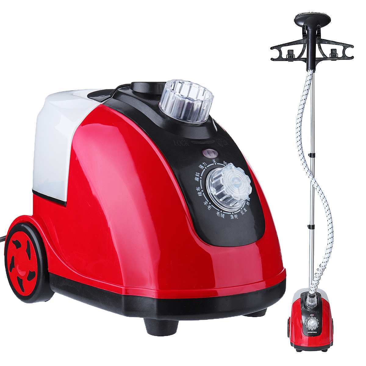 Life 1800w plagg ångbåt hushåll handhållen strykmaskin platt ångstryk kläder ångbåt 1.8l vattentank 220v: Röd