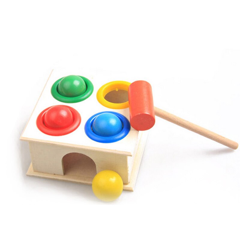 Kinderen Vroeg Leren Educatief Speelgoed Baby Hameren Houten Bal Hamer Doos Geometrische Blokken Kinderen Pasgeboren Speelgoed