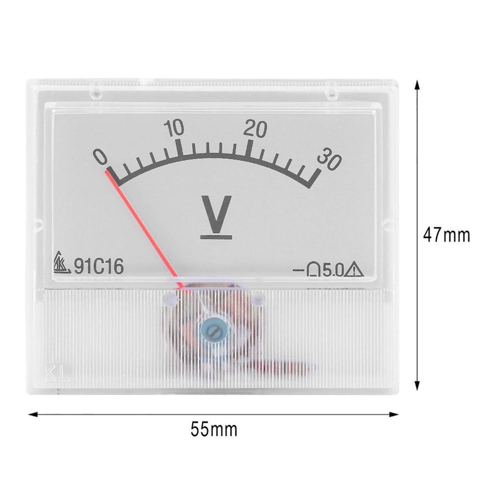 1Pcs High Accuracy DC 0-30V Plastic Analog Panel Meter Voltmeter Voltage Gauge Mechanical Current Gauge With Class 2.5 Accuracy
