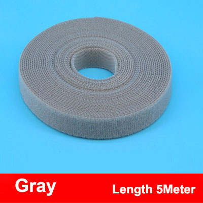 5Meter/Roll Mehrweg Befestigungs Band Kabelbinder 15/20mm Haken und Schleife Doppel Seite Haken Rolle haken Strap Drähte Veranstalter Straps: 15mm 5Meter / Gray