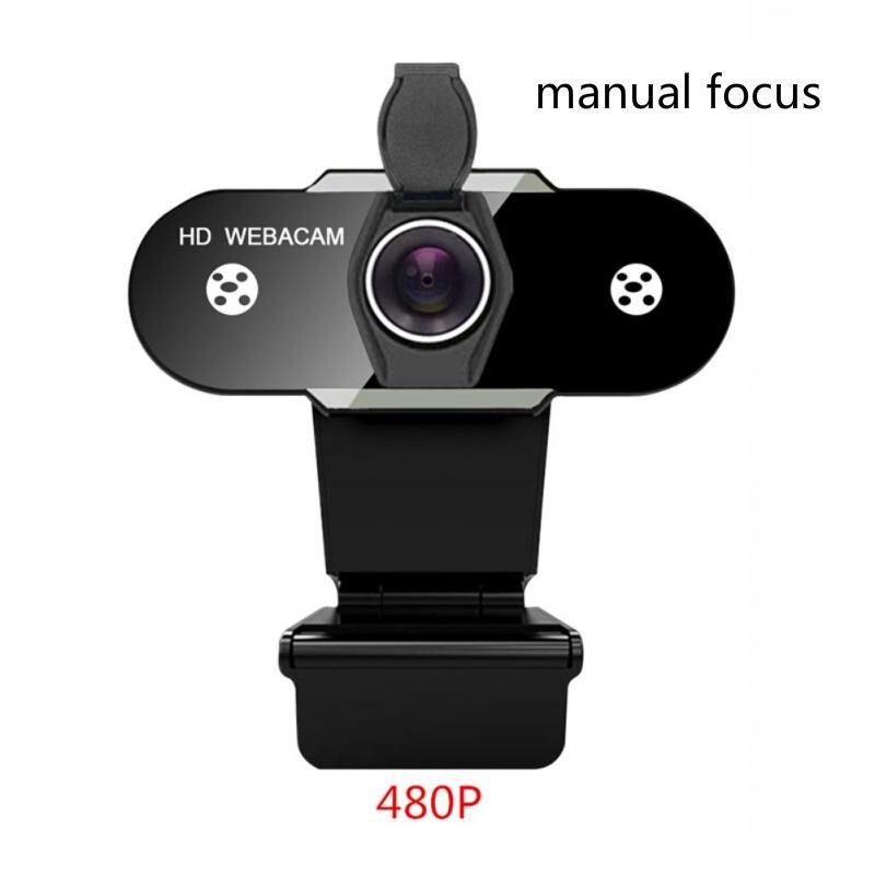 Full 1080P Web Camera Auto Focus High Light Transmittance 30° Rotation With Microphone Noise Reduction For Laptop And Desktop: 480p