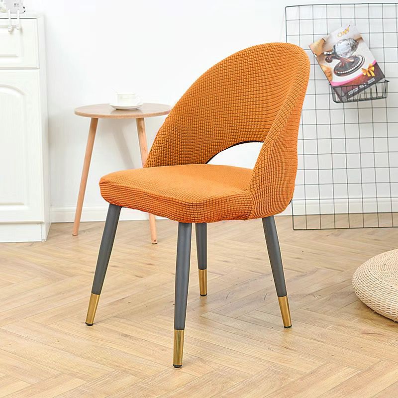 1Pcs Curved Chair Cover Hollow Back Jacquard Arc Armchair Covers Dining Chair Covers Spandex Home Bar Hotel House De Chaise