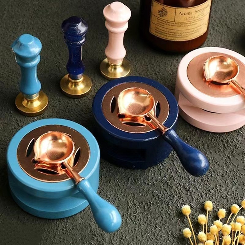 Cuchara de cera de sellado para sellar cera, mango de madera Retro, horno de cera de sellado, olla para estufa, artesanía decorativa, , sello de cera, cera SB002
