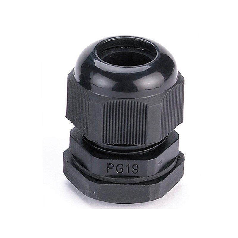 50PCS Cable Glands PG 19 Black White Waterproof Adjustable Nylon Connectors Joints With Gaskets 12-16mm For Electrical Appliance: Black