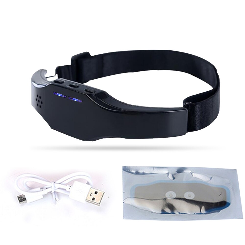 Elektrische Head Massager Slaap Monitor Migraine Relief Massager Slapeloosheid Therapie Release Stress Slaap Therapie Apparaat Slapen Aid: Black without box