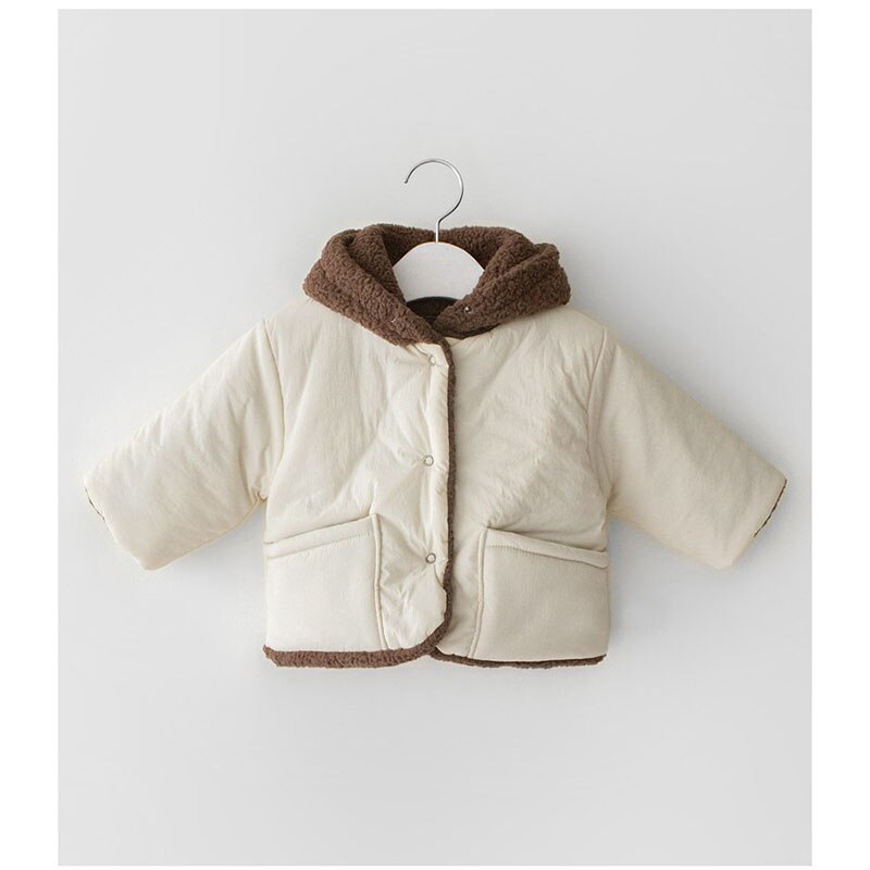 Winter Baby Winter Kleding Baby Jongens En Meisjes Schattige Beer Plus Fluwelen Dikke Warme Katoenen Jas Dubbelzijdig Gewatteerde top