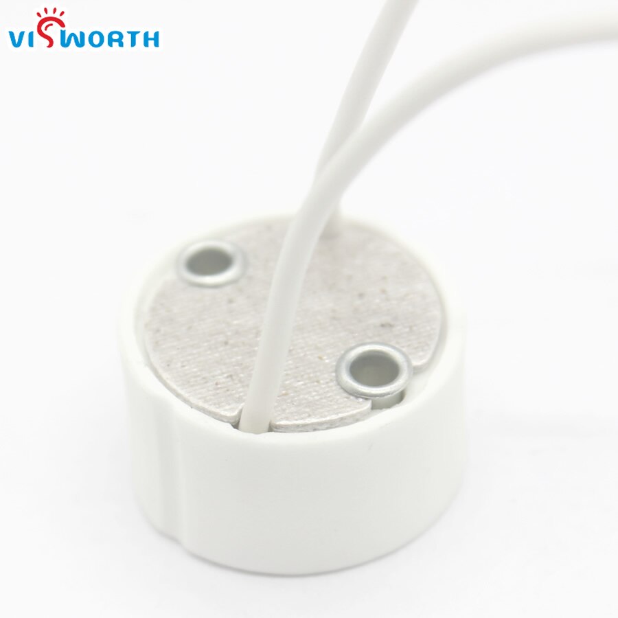 Bases de lámpara Gu10, soporte de cerámica blanca con cable de 10cm