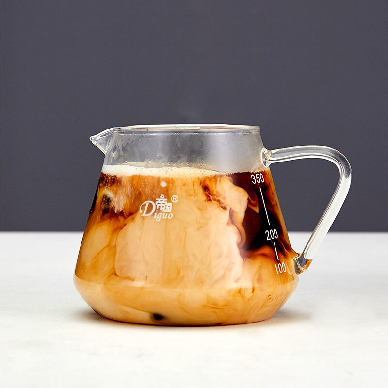 Hand Brewed Coffee Filter Set with V60 Glass Coffee Pot Hand Brewing Pots Coffee Pour Over Coffee Kettle Pot Dripper Stand Cup