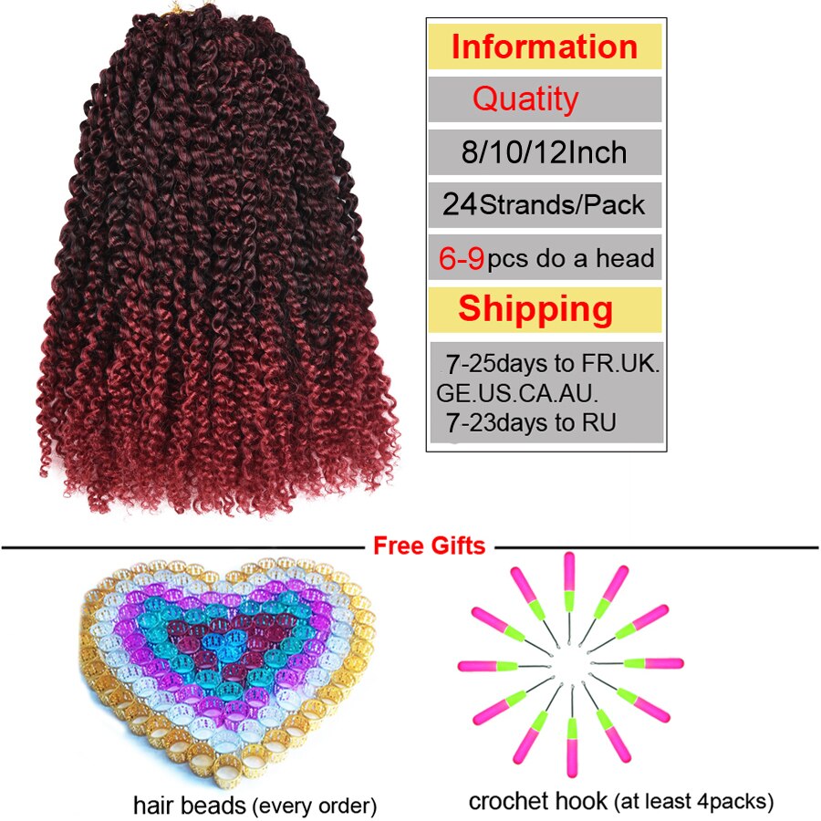 TOMO 12Inch Marlybob Crochet Hair Afro Kinky Curly Crochet Braids Short Ombre Braiding Hair Synthetic Hair Extension for Girls
