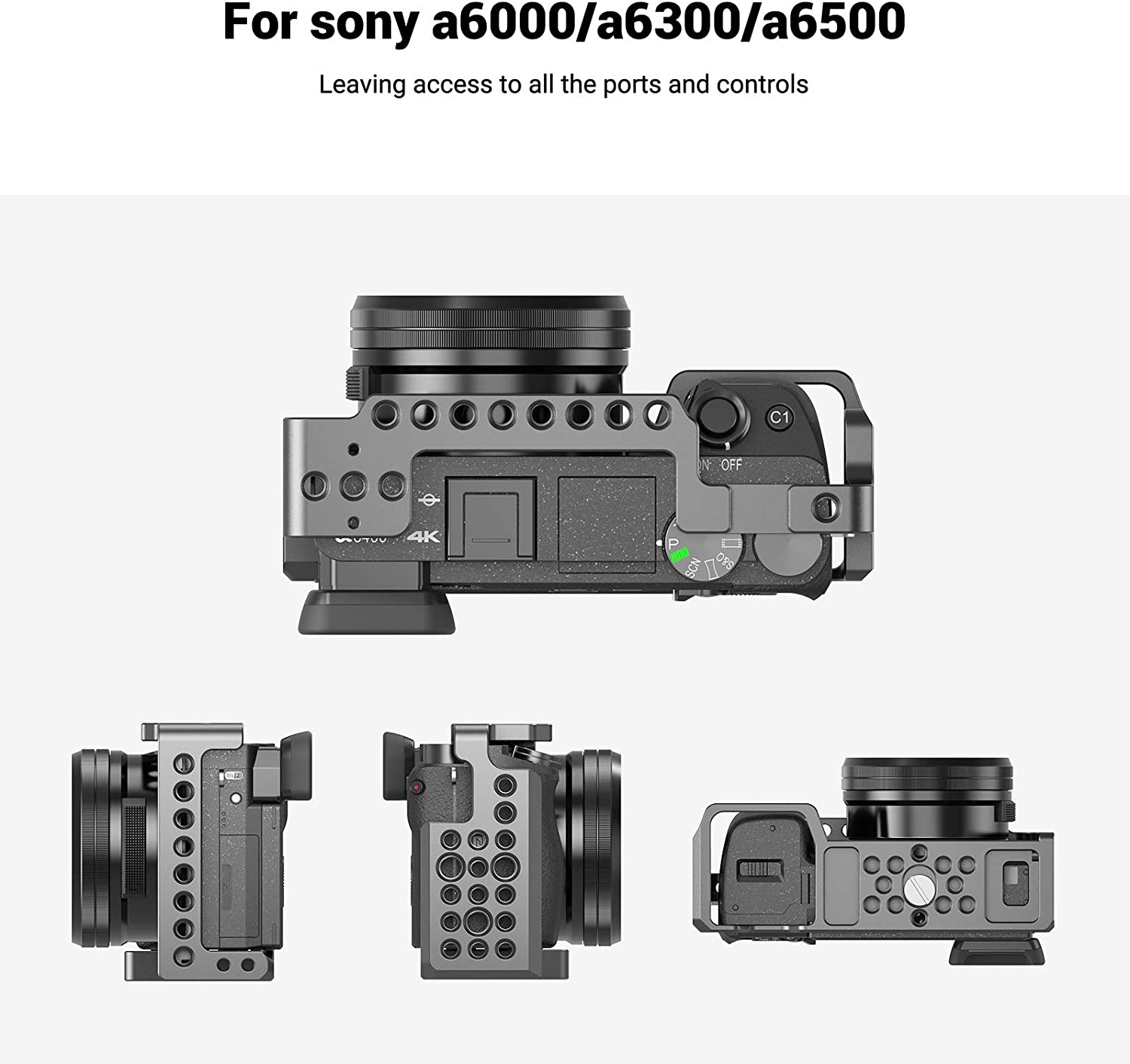 Smallrig Sony Alpha Dslr Camera Kooi Voor Sony A6000/A6300/A6500 / Nex-7 Sony Camera Rig W/shoe Mount Voor Microfoon 1661