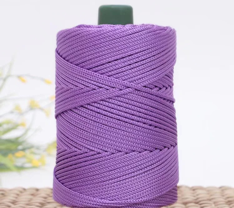 Cordón de algodón de colores de 3mm, cuerda tejida trenzada, hilo hueco, artesanía decorativa, bolso hecho a mano, accesorios para cinturón con cordón: Color chocolate