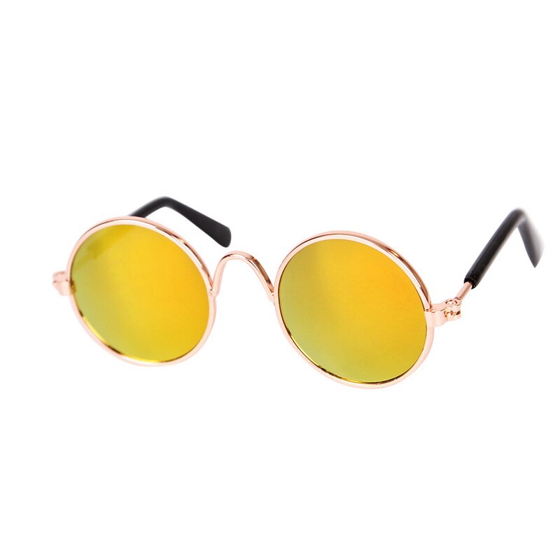 1pc adorável pet cat óculos cão óculos produtos para animais de estimação para cão pequeno gato olho-usar óculos de sol do cão fotos acessórios para animais de estimação: yellow