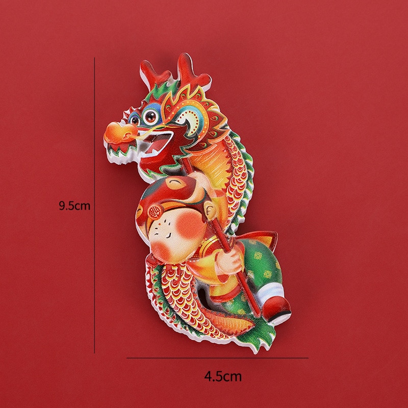 Chinese Style Cute Fridge Magnet Decor The Bride and Groom Magnet Wedding Decoration Chinese Dragon Dances Lion Year: 1