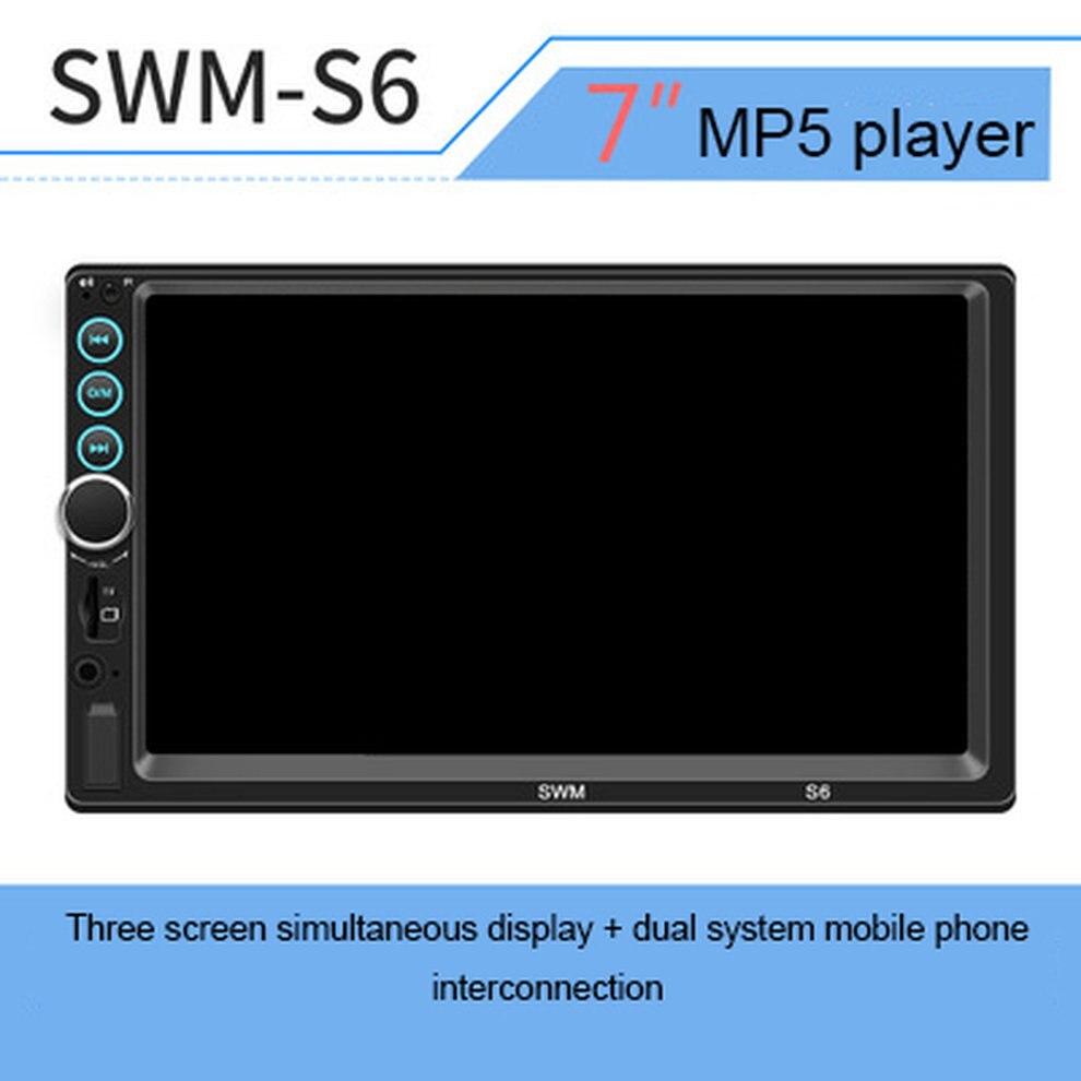 7 tommer tre skærm med bilen  mp5/mp4/mp3 afspiller kort radio swm -s6 support til android til apple internet