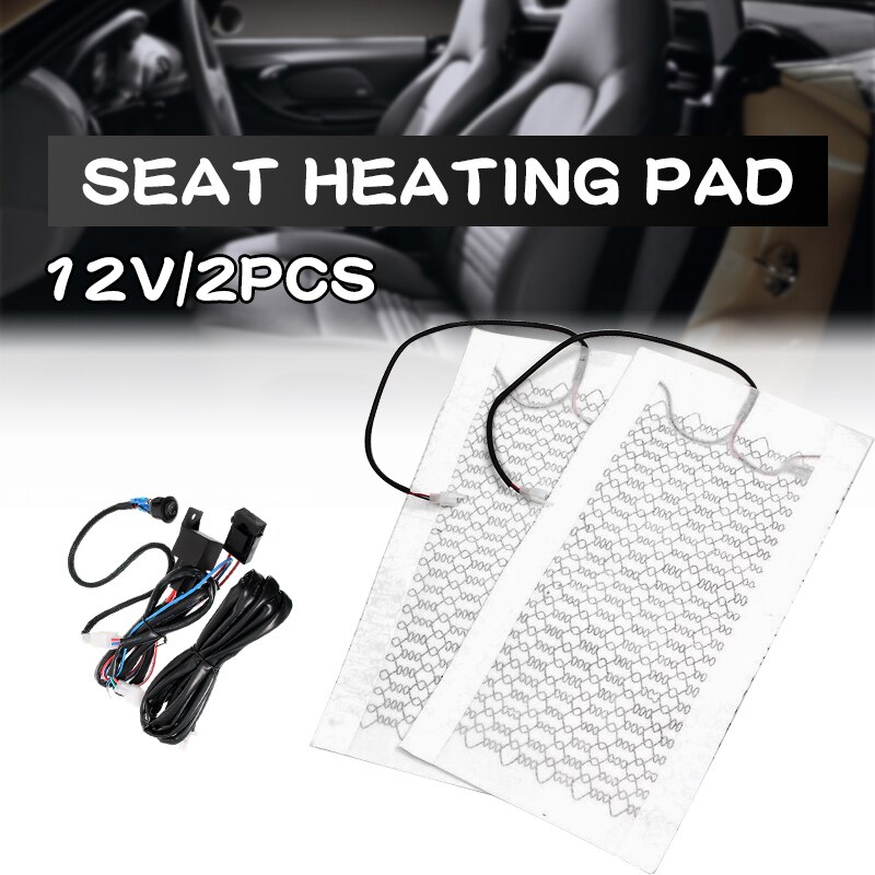 12 V 2 Autostoel Verwarming Pad Carbon Fiber Verwarmd Stoelverwarming Verwarming 12 V Pads 2 5 6 Niveau schakelaar Winter Warmer Stoelhoezen