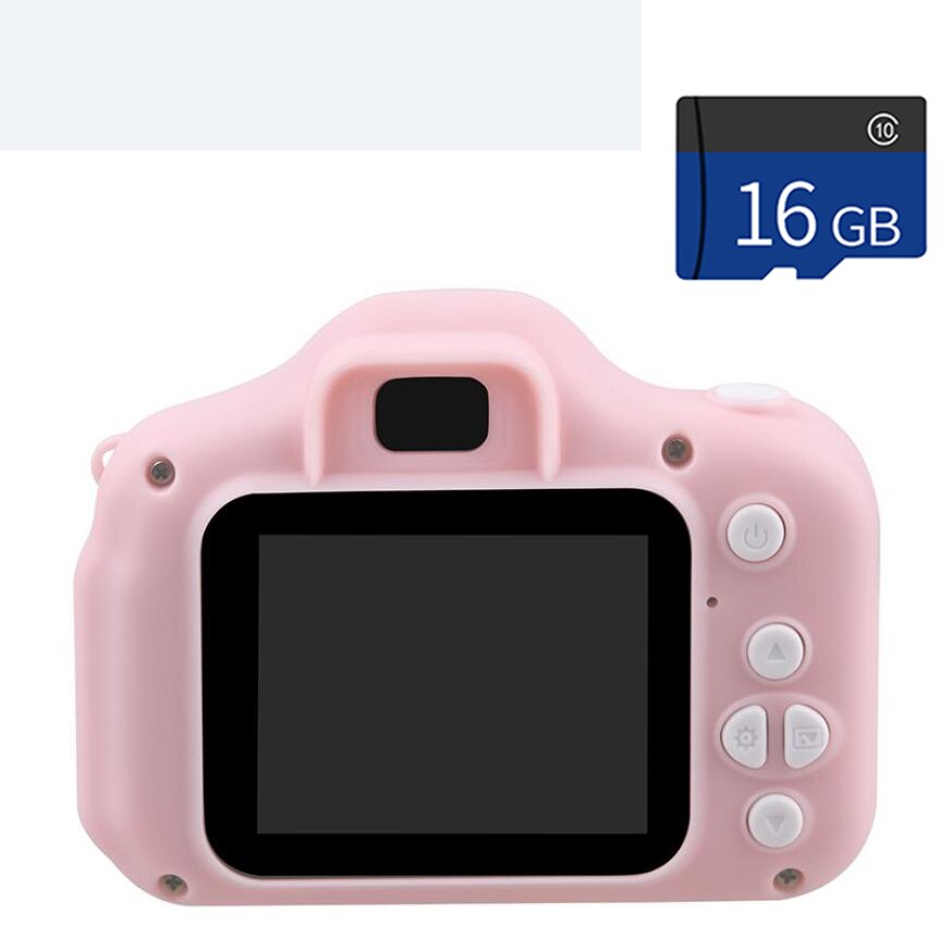 2,0 zoll Mini Digital Kamera HD 1080p Bildschirm freundlicher Kamera Spielzeug draussen Fotografie Requisiten Nette freundlicher Kamera für jungen mädchen: Rosa mit 16g Karte