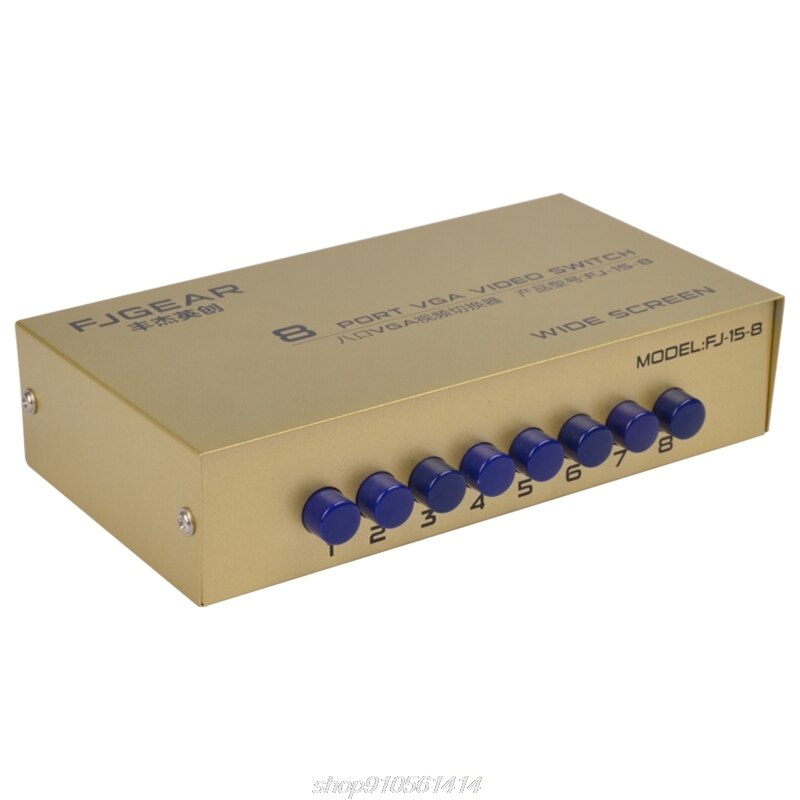 Conmutador de vídeo VGA de 8 puertos, 1920x1440, 250MHz, 8 en 1, compatible con Selector para Monitor de PC A12 21,