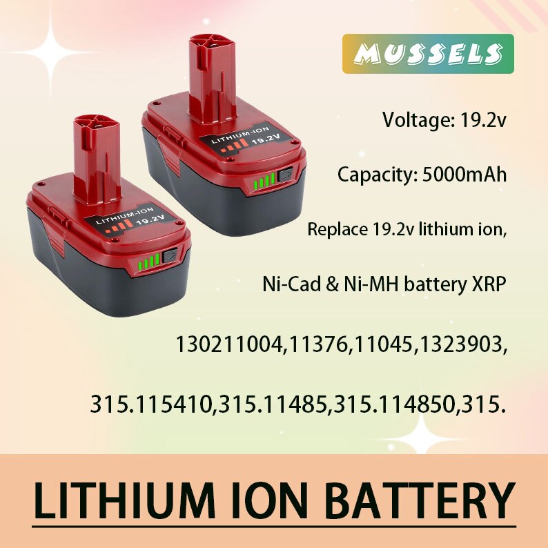19.2v 5000mAh lithium battery for craftsman C3 XCP 315 Pp2011 315.115410 315.11485 diehard craftsman cordless tool battery pack