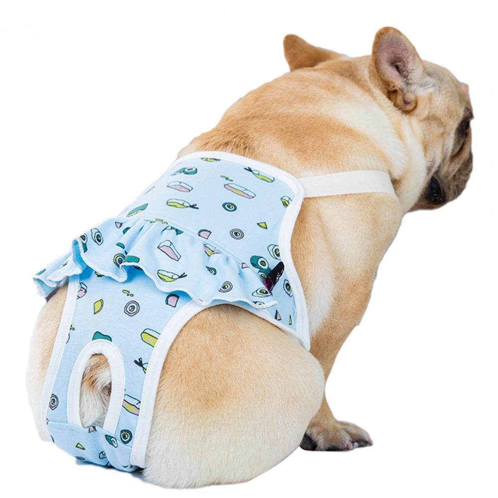 Pantalons courts pour animaux de compagnie, culottes hygiéniques confortables, sans boulochage, couches pour chiens: Bleu / M