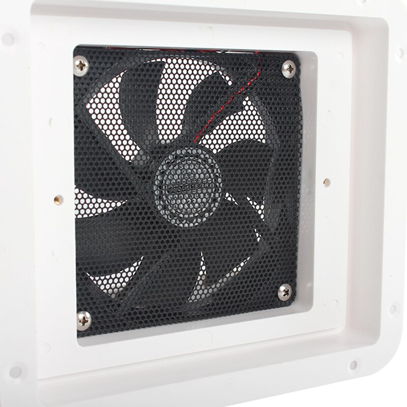 Rejilla de ventilación para nevera de 12V y 4W, ventilación negra con ventilador para remolque RV, caravana, escape de aire silencioso lateral, accesorios para automóviles, estilismo para automóviles