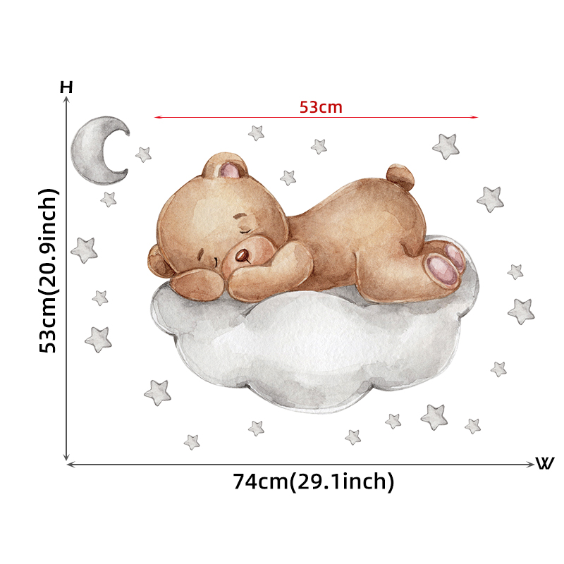 Standing Teddy Bear with Pink Grey Balloons Wall Stickers for Kids Room Baby Nursery Room Decoration BABY Shower Wall Decals PVC: Bear 112
