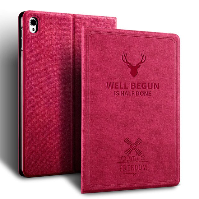 Hoes voor ipad pro 11, magnetische standaard, pu-leren hoes voor ipad pro 11 , smartcover, automatische slaap-/waakfunctie voor ipad pro 11 tablethoes: Rozenrood