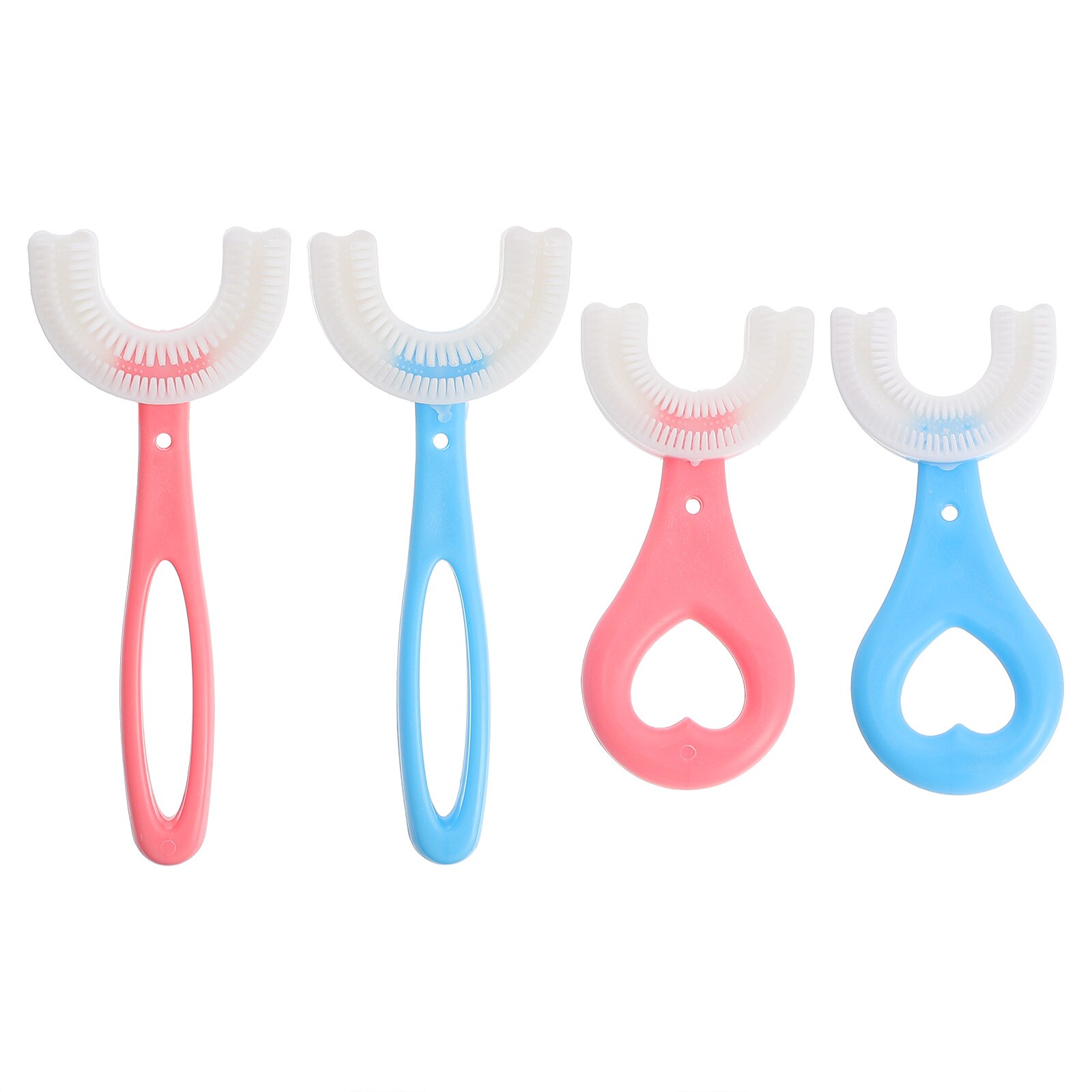 4Pcs Kinderen U-vorm Tandenborstels Handheld Tandenborstels (Assorti Kleur)