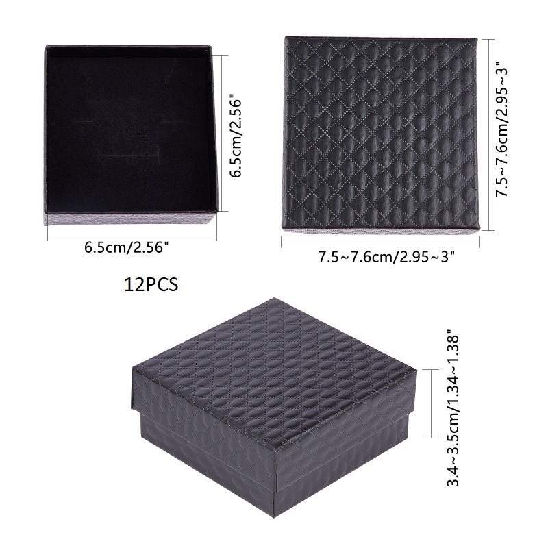 Caja de reloj individual negra de 10 Uds., caja de embalaje de de cartón de 3,4x3x2, soporte para relojes con almohada, soporte para pulsera, almacenamiento cuadrado: Gris claro