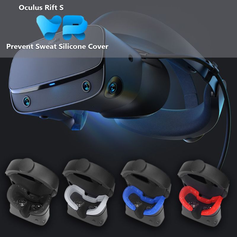 Suave máscara de silicona Anti-sudor para los ojos, funda protectora de la piel para Oculus Rift S VR gafas Q39D