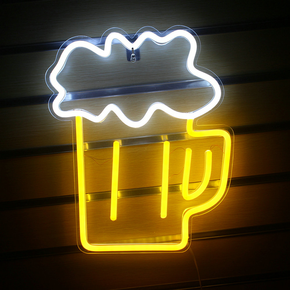 Wanxing Bier Vormige Neon Sign Led Neon Licht Decoratieve Verlichting Muur Decor Voor Restaurant Bar Hamburger Frietjes Tomaat Neon Sign: A