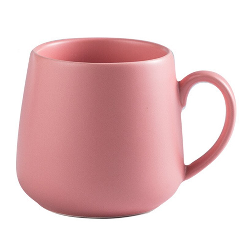 Keramisk kaffemugg matt ren färg kaffemuggar tumbler kopp te mjölk latte porslin nyhet tumblers söta koppar: Rosa