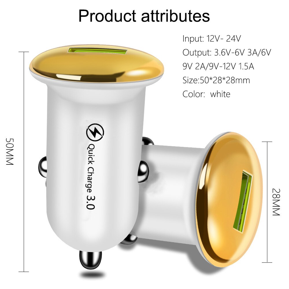 3.1A USB Small mushroom Car Charger Universal Mobile Phone Aluminum Car-Charger For Xiaomi Samsung iPhone 11 Mini Fast Charging