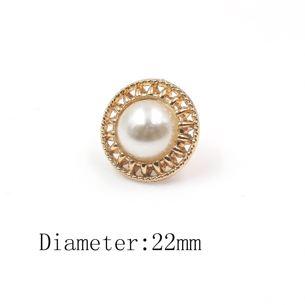 22mm 25mm 10 stk/parti perle metal knapper guld sweater frakke dekoration skjorte knapper tilbehør diy a -19512-471: A -19512-473