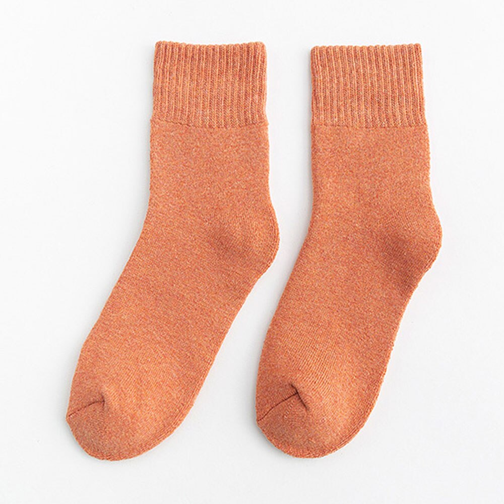 Unisex super tykkere solide sokker merino uld kaninsokker mod kold sne rusland vinter varm sjov glad mandlige mænd sokker: Orange