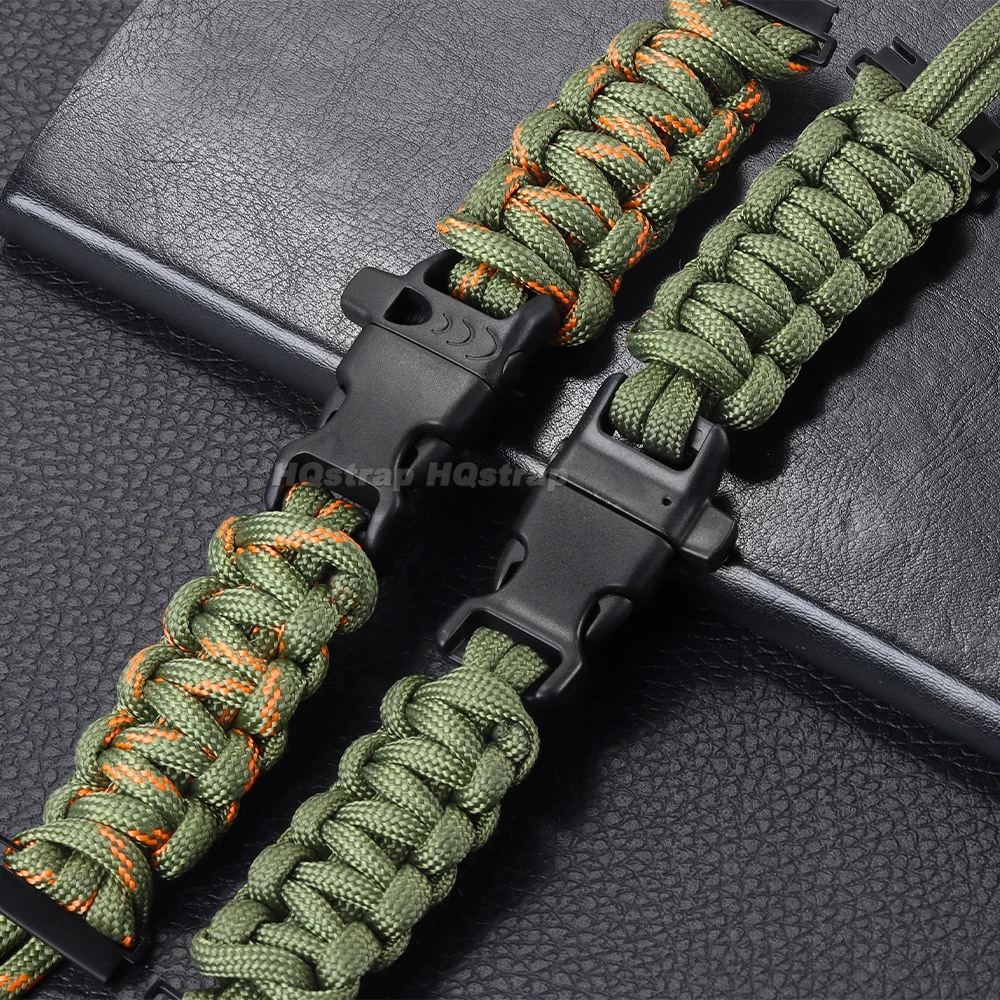 Geflochtenes Nylon-Uhrenarmband, 20 mm, 22 mm, verstellbares Armbinde, Regenschirmseil, Ersatzarmband, Sport, Herren-Armbinde-Zubehör
