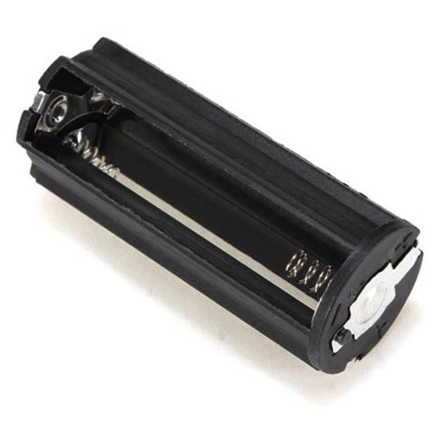 Battery Holder Black Cylindrical Battery Adapter Case Hold 3 Standard AAA Batteries For Flashlight Lamp: Default Title