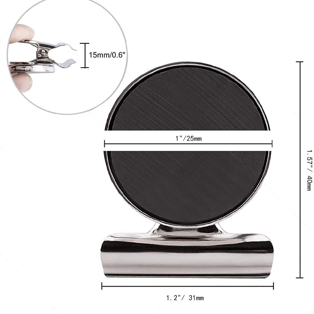 4-24Pcs Strong Magnets Magnetic Clips Bulldog Clips Heavy Duty Magnetic Clips Perfect for Whiteboard Magnets Photo Displays Home